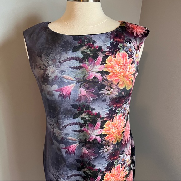 RM LL 6 Multicolor Floral Sleeveless Sheath Dress with Rear Zipper - Picture 5 of 15